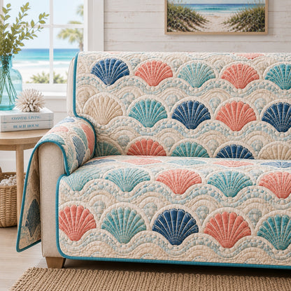 Mermaid Shell Tide Quilted Sofa Cover NCU0VL3963