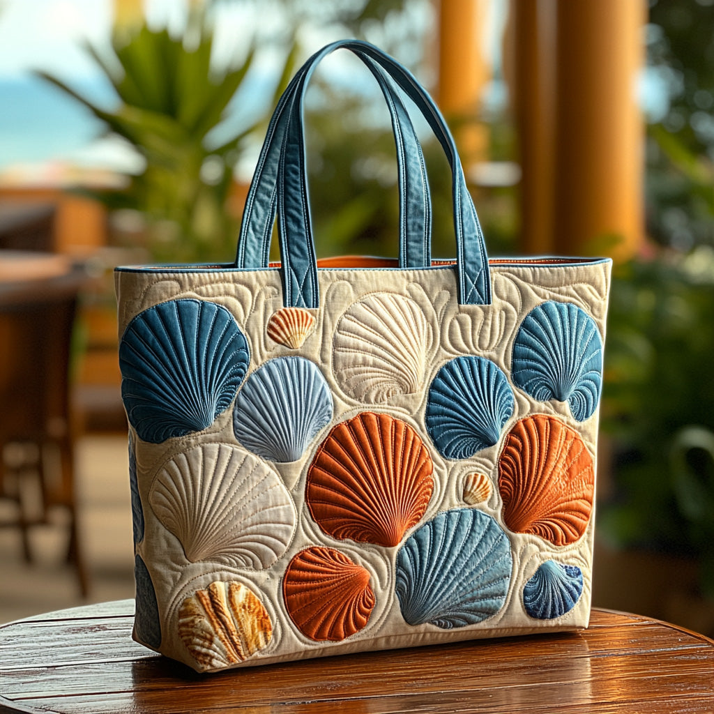 Mermaid Shells Quilted Tote Bag NCU0DV7463
