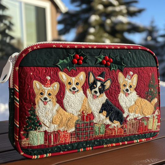 Merry Corgmas Quilted Zipper Pouch NCU0PT9362