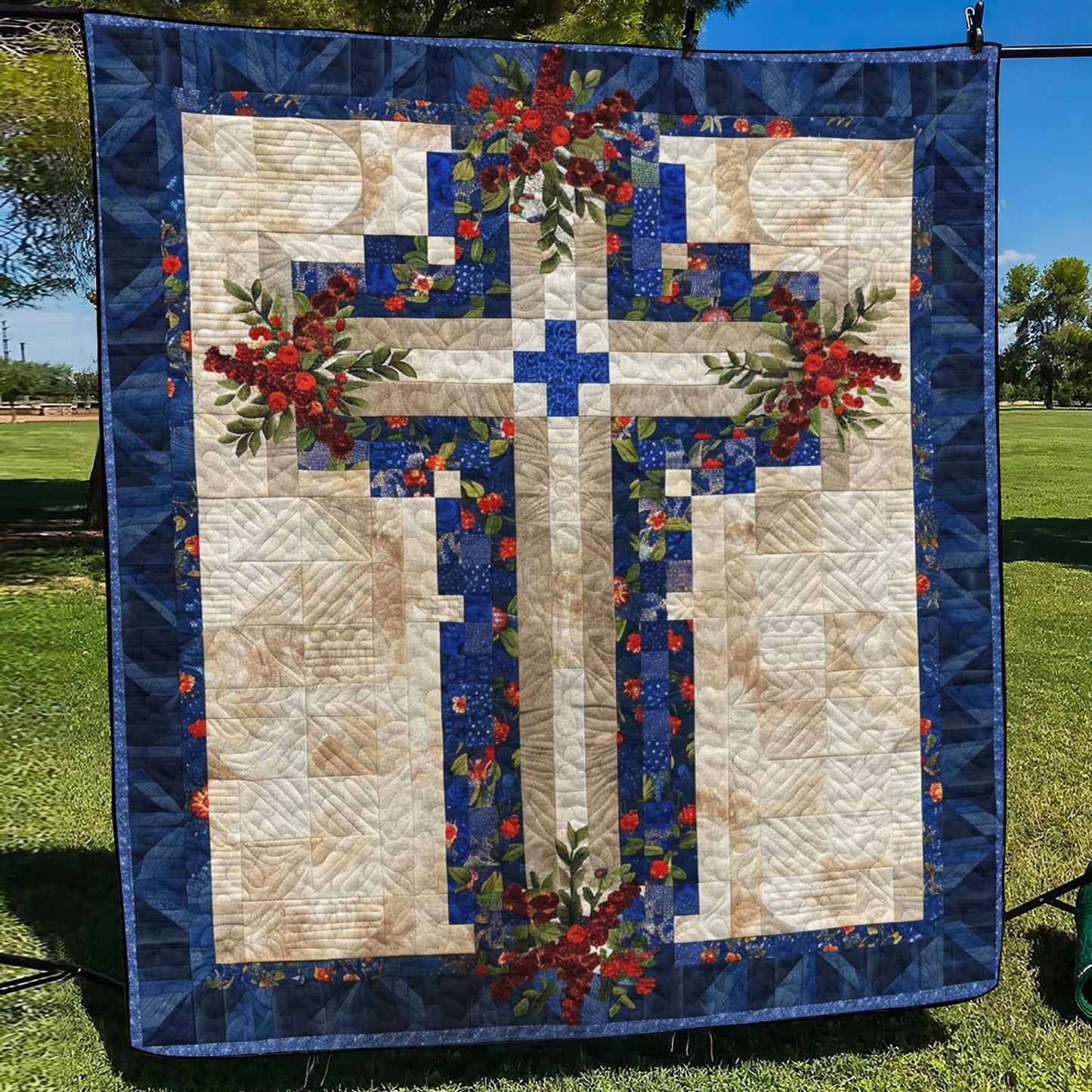 Merry Cross Quilted Blanket NCU0TH441