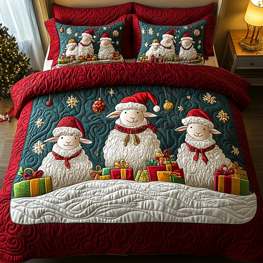 Merry Baah-mas 3-Piece Quilted Bedding Set NCU0VH1137