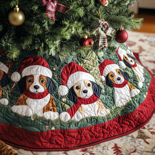 Merry Beagles Quilted Christmas Tree Skirt NCU0PT1593