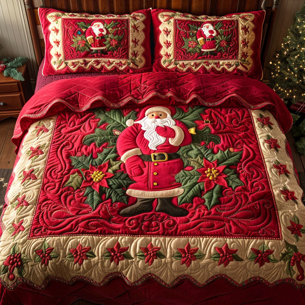 Merry Blossom 3-Piece Quilted Bedding Set NCU0TV706
