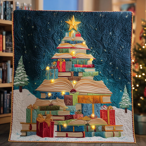 Merry Book Tree Quilted Blanket NCU0TH3470