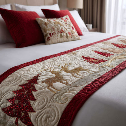 Christmas Tree Quilted Bed Runner NCU0VT346