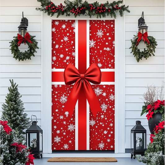 Merry Bow Quilted Door Cover NCU0DK11256