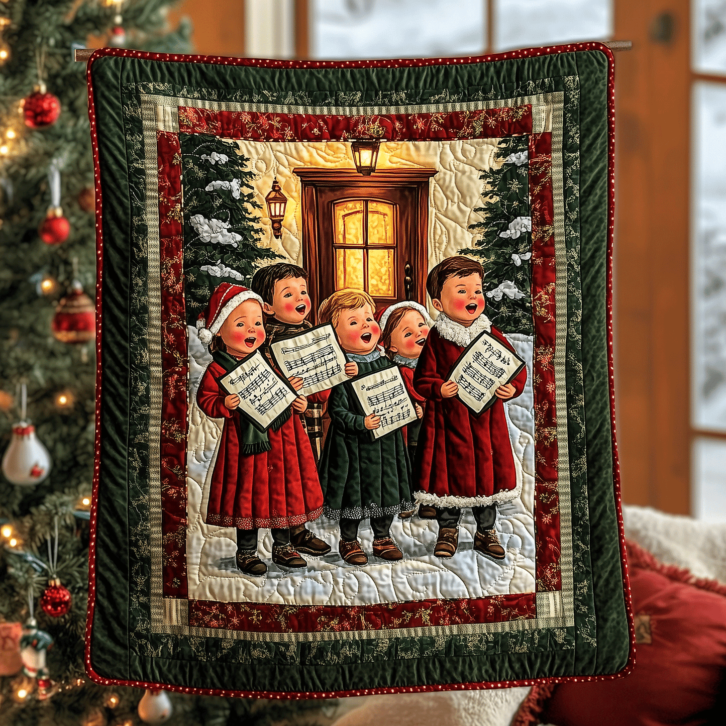 Merry Caroling Night Quilted Blanket NCU0TH2107