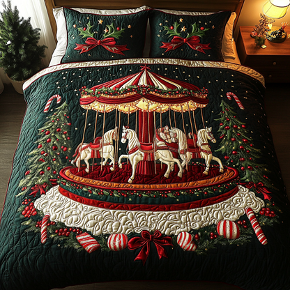 Merry Carousel Nights 3-Piece Quilted Bedding Set NCU0DK2469