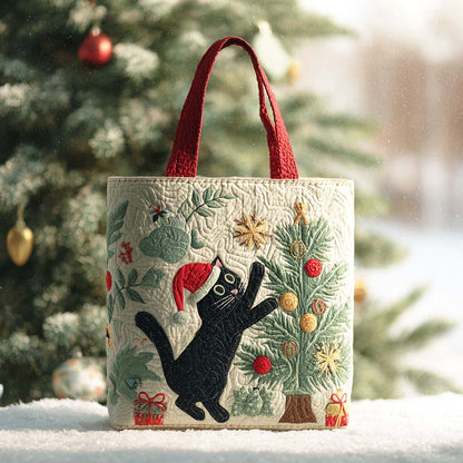 Merry Cat Quilted Tote Bag NCU0TD249