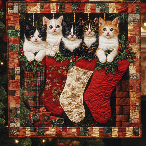 Merry Catmas Quilted Blanket NCU0PT1373