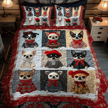 Merry Chi-mas 3-Piece Quilted Bedding Set NCU0TH2052