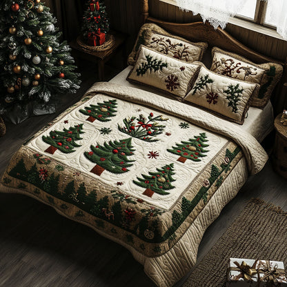 Merry Christmas Journey 3-Piece Quilted Bedding Set NCU0PT2744