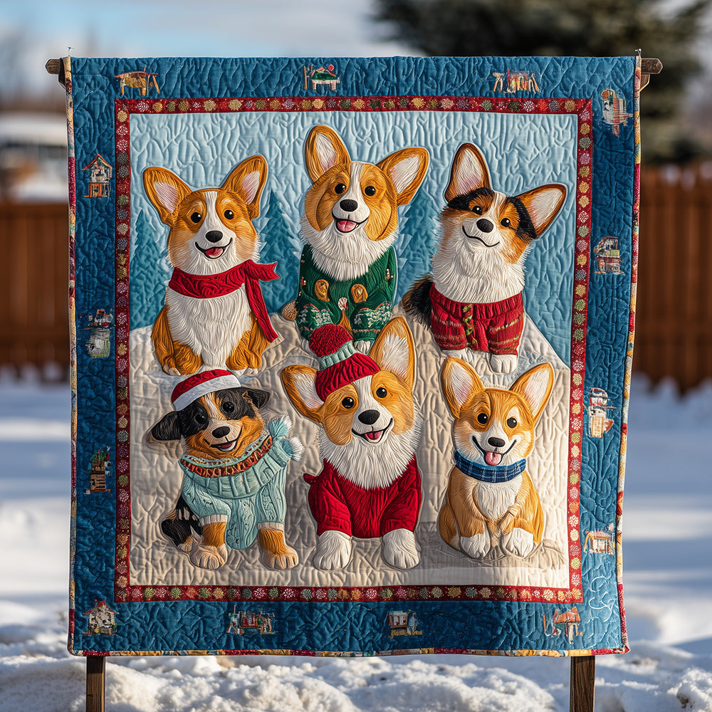 Merry Corgis Quilted Blanket NCU0TH3439
