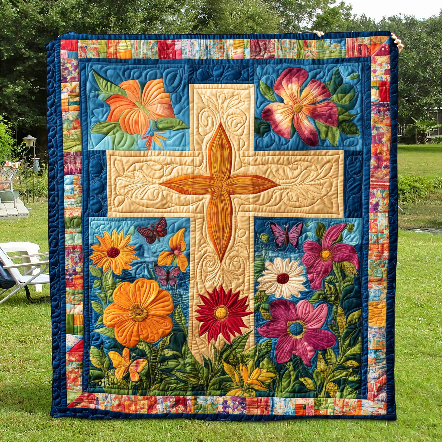 Merry Cross Quilted Blanket NCU0VL517