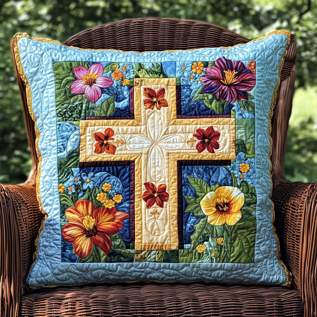 Merry Cross Quilted Pillow Case NCU0VL548