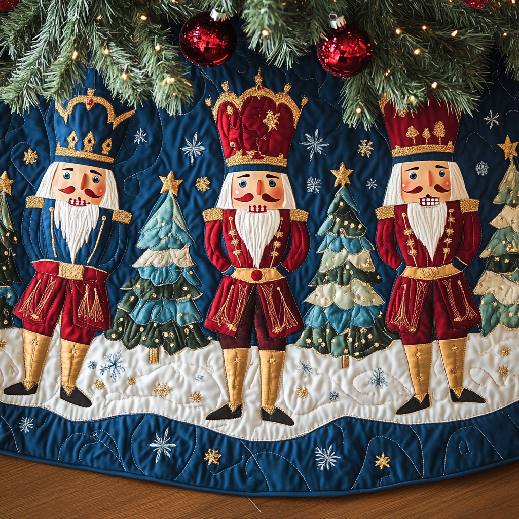 Merry Defenders Quilted Christmas Tree Skirt NCU0VH621