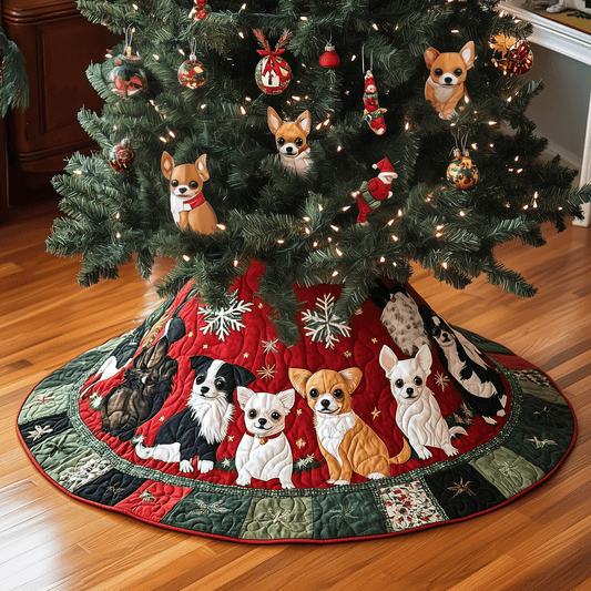 Merry Dogmas Quilted Christmas Tree Skirt NCU0TH1993