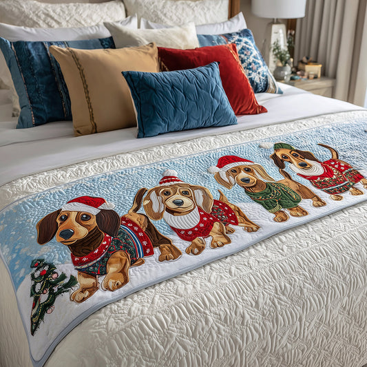 Merry Doxie Quilted Bed Runner NCU0TH3541