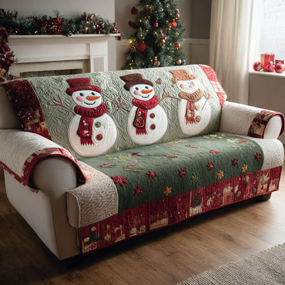 Snowman Quilted Sofa Cover NCU0VT354