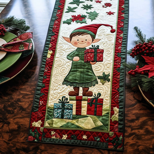 Merry Gift Bringer Quilted Table Runner NCU0PT2287