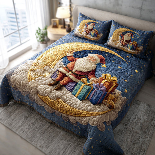 Merry Gift Santa 3-Piece Quilted Bedding Set NCU0TD1538