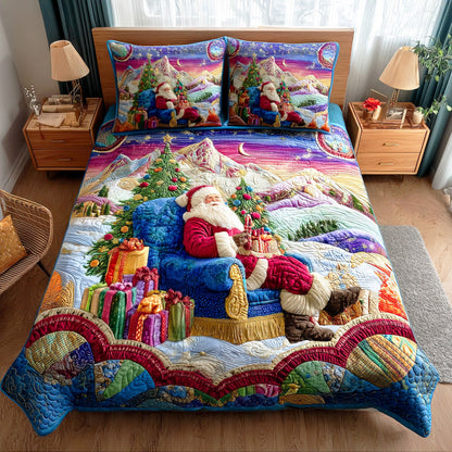 Merry Gift Trail 3-Piece Quilted Bedding Set NCU0TD1002