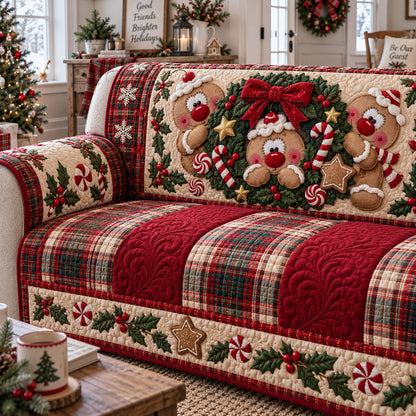 Merry Gingerbread Moments Quilted Sofa Cover NCU0PT12137