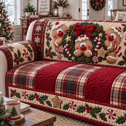 Merry Gingerbread Moments Quilted Sofa Cover NCU0PT12137