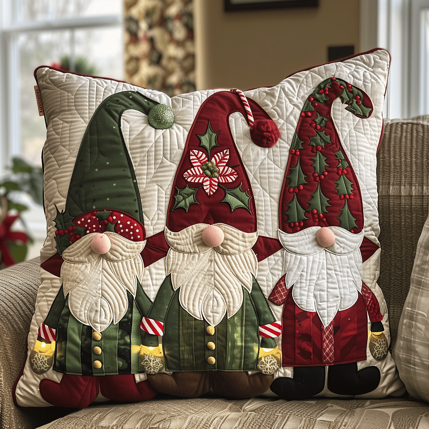 Merry Gnome-mas Quilted Pillow Case NCU0TH1110