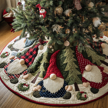 Merry Gnome Lane Christmas Quilted Tree Skirt NCU0PT10631