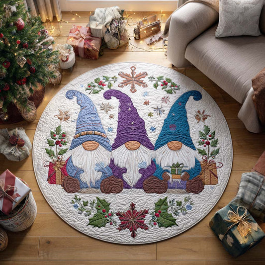 Merry Gnome Quilted Round Mat NCU0TD262