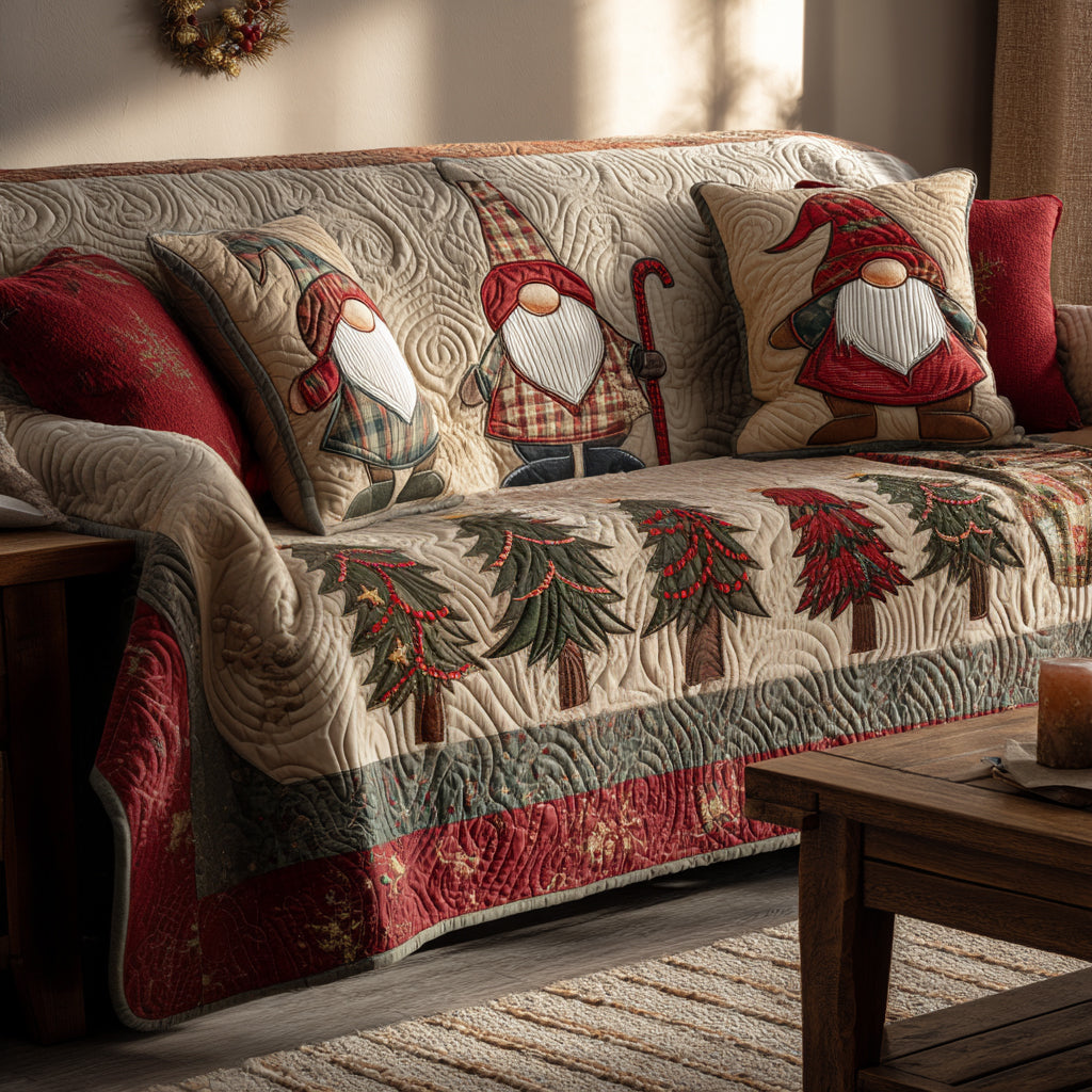 Merry Gnome Quilted Sofa Cover NCU0DV8254