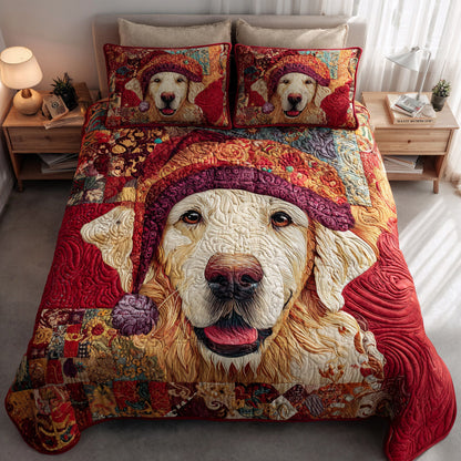 Golden Retriever 3-Piece Quilted Bedding Set NCU0VT253