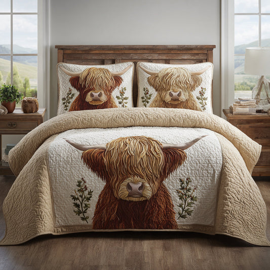 Merry Highland 3-Piece Quilted Bedding Set NCU0DV8876