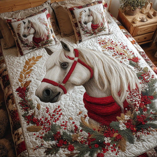 Merry Horse Whispers 3-Piece Quilted Bedding Set NCU0TH3716