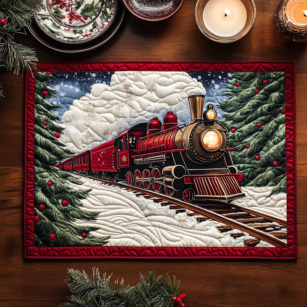 Merry Locomotive Quilted Place Mat NCU0VH825