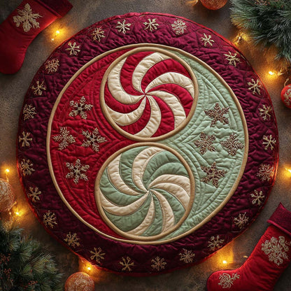 Merry Mint Circle Quilted Round Mat NCU0XD528