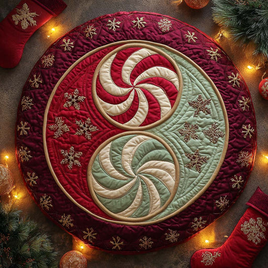 Merry Mint Circle Quilted Round Mat NCU0XD528