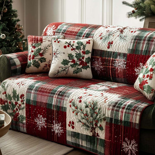 Merry Moments Quilted Sofa Cover NCU0NT10940