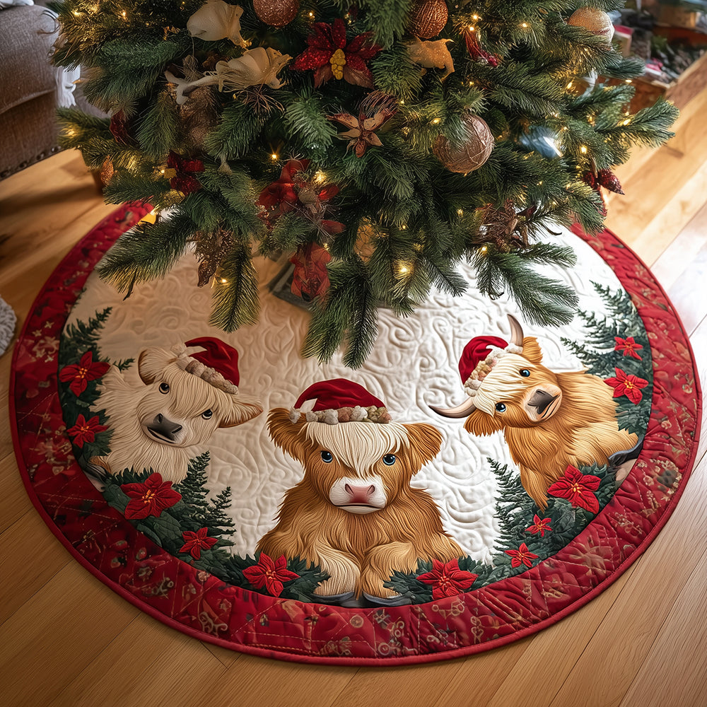 Merry Moo Crew Christmas Quilted Tree Skirt NCU0TH3684
