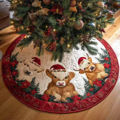 Merry Moo Crew Christmas Quilted Tree Skirt NCU0TH3684