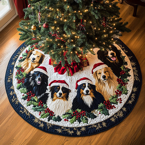Merry Paws Christmas Quilted Tree Skirt NCU0DV8384