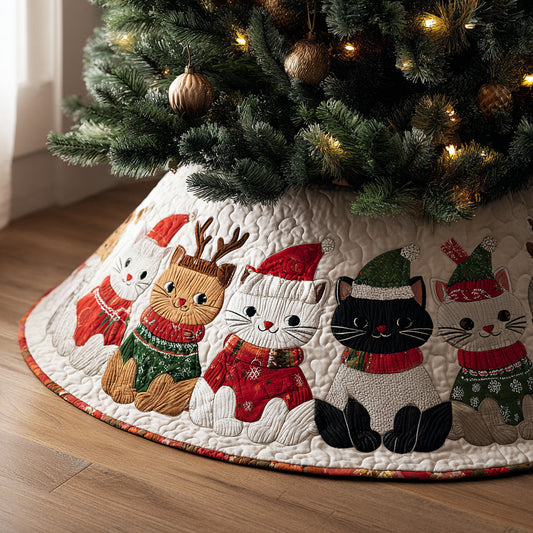 Merry Paws Crew Christmas Quilted Tree Skirt NCU0VL2974