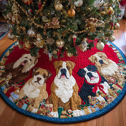Merry Pitbull Christmas Quilted Tree Skirt NCU0DK10768