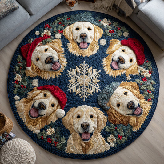 Merry Retriever Quilted Round Mat NCU0HH682