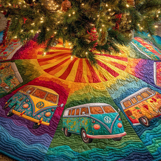 Merry Roadtrip Glow Quilted Tree Skirt NCU0XD1336