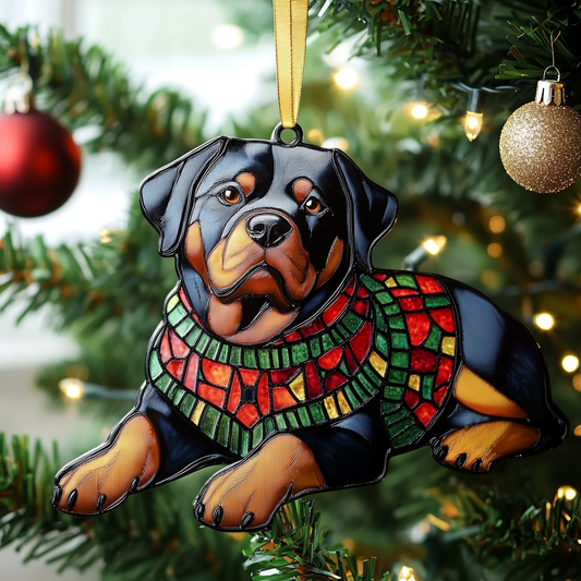 Merry Rottie Mica Ornament NCU0DV1779