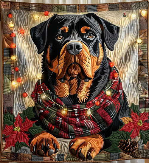 Merry Rottie Quilted Blanket NCU0DV2026