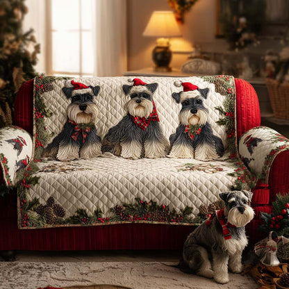 Merry Schnauzer Quilted Sofa Cover NCU0NT11470