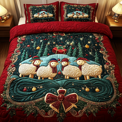 Merry Sheepmas 3-Piece Quilted Bedding Set NCU0VH1133